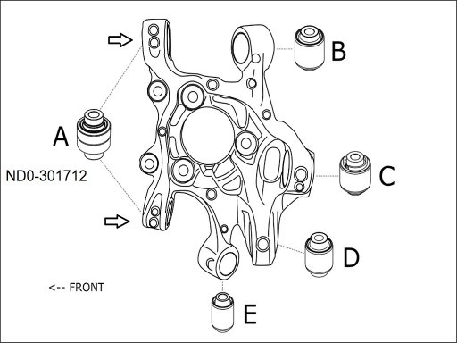MX-5 Obere/untere Achsschenkelbuchse hinten ND