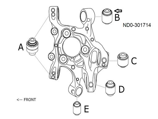 MX-5 Rear Knuckle to Upper Rear Lateral Arm Bush MK4