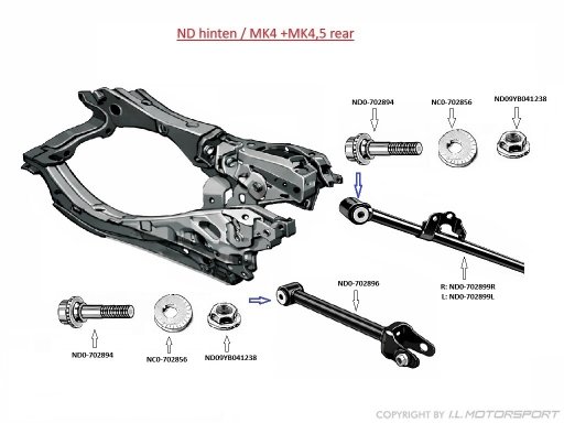 MX-5 Spurlenker Arm  Linke Seite Hinterachse oben