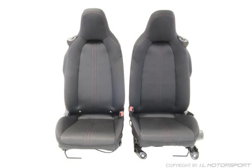 MX-5 Set Of Two Fabric Version Seats left / right - Red Stitching with side airbag