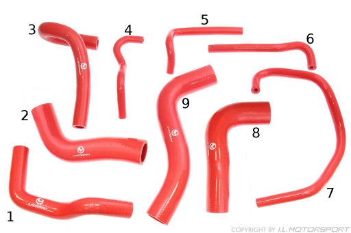 MX-5 Rood Silicone Koelwater Slang Set I.L.Motorsport 
