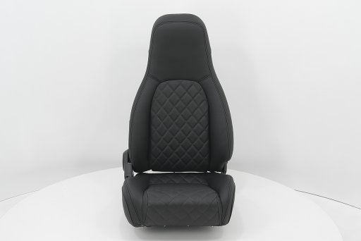 MX-5 Leather Seat Covers (set of two) Black / Black With Diamond Stitch