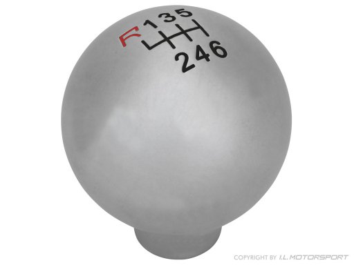 MX-5 Silver Eloxated Gear Knob With 6 Speed Shift Pattern