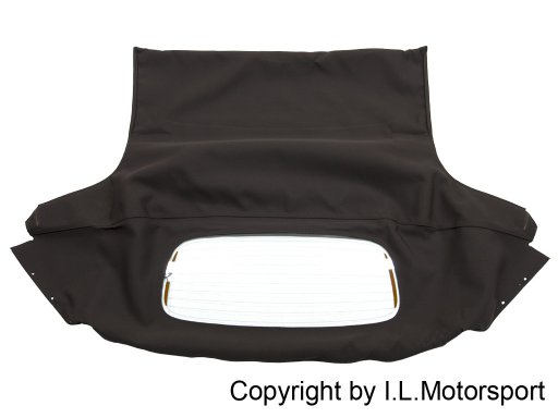 MX-5 Black/Brown Mohair Hood With Glass Window Genuine