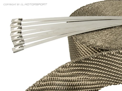 Zwart Titanium Wrap Plain Uitlaatthermoband Asbestvrij