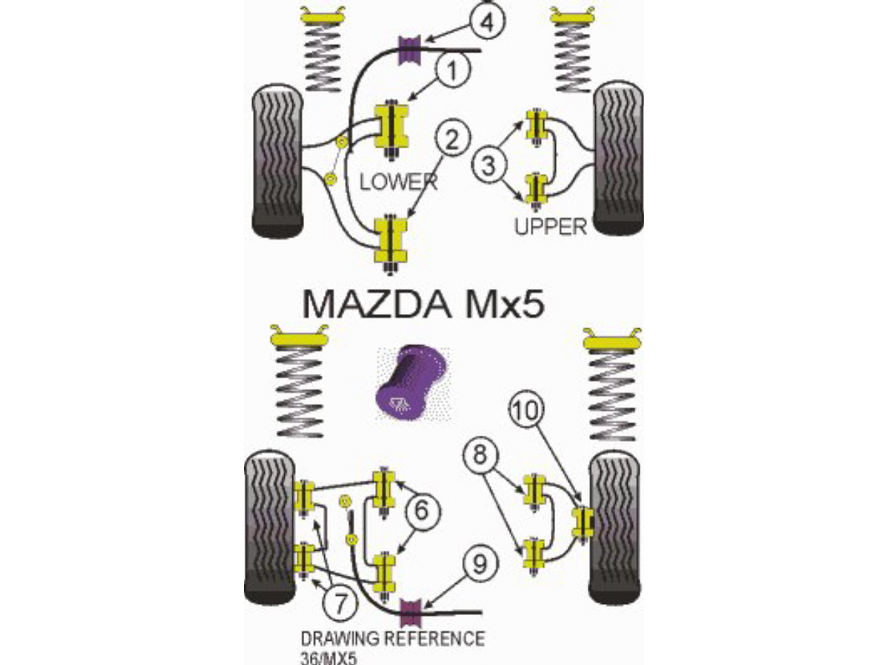 Rear lower inner Wishbone bush