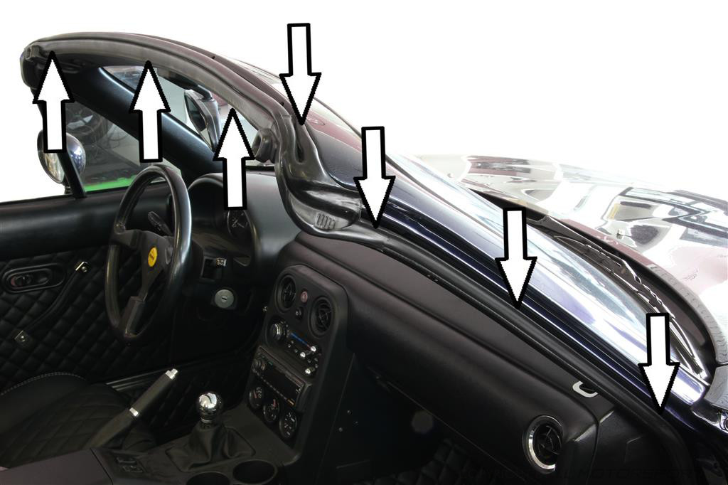 9905 MAZDA MX5 MIATA FRONT WINDSHIELD ROOF TOP WEATHER STRIP LINER