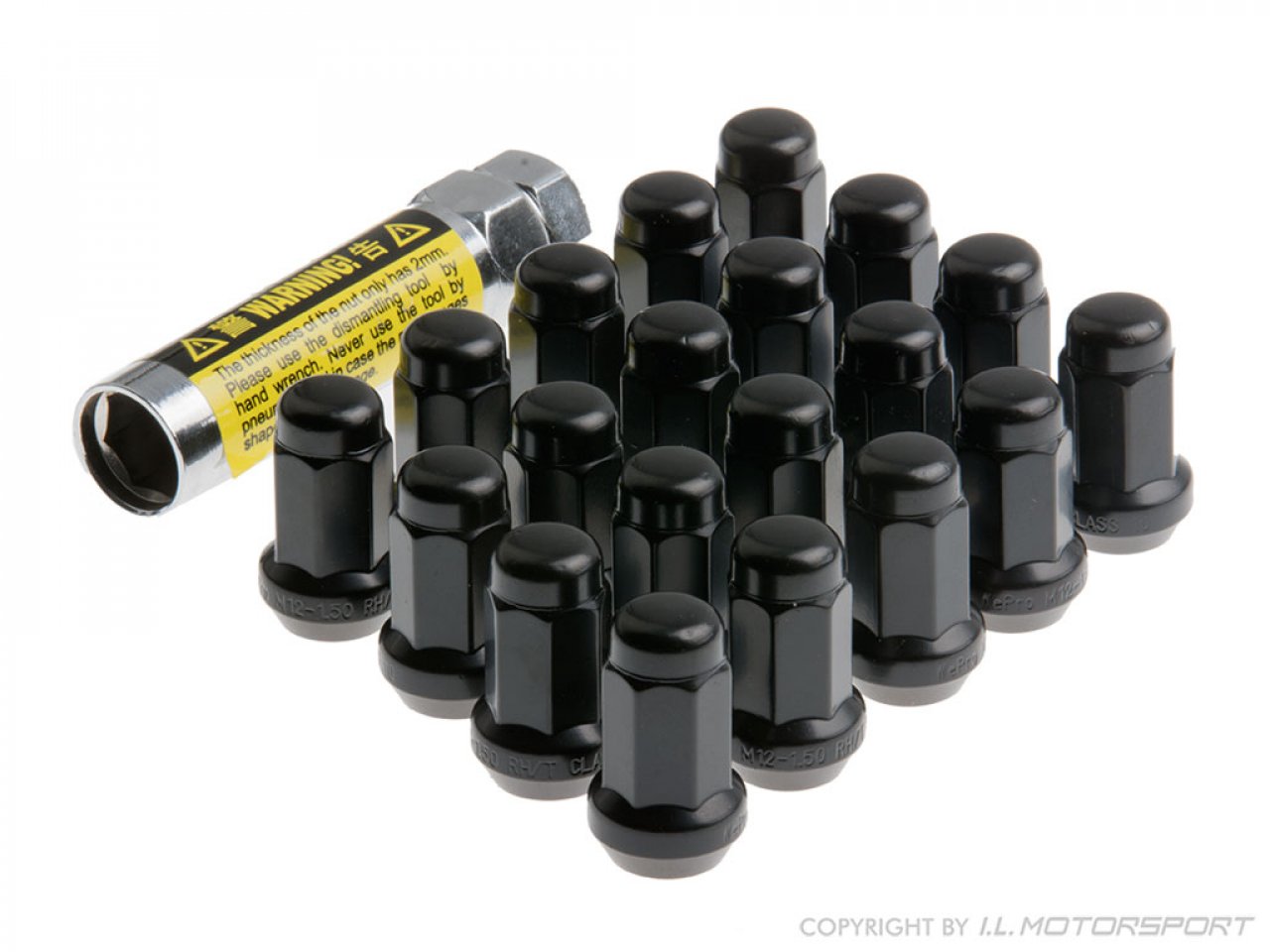 MX5 Wheel Lock Nuts 20 Piece Set Black
