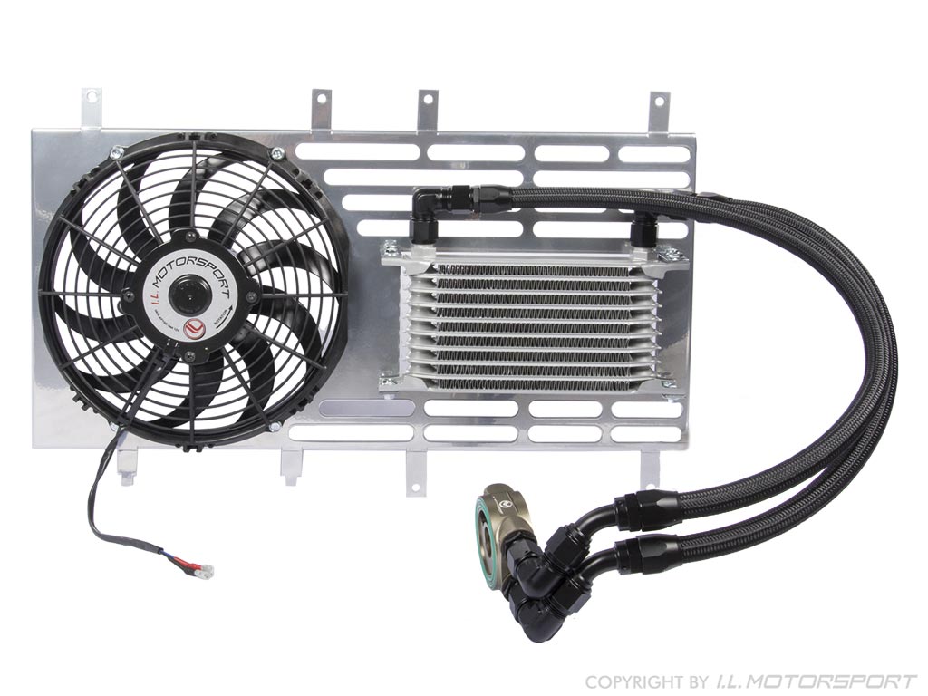 MX5 Thermostat controlled oil cooler set with Spal fan