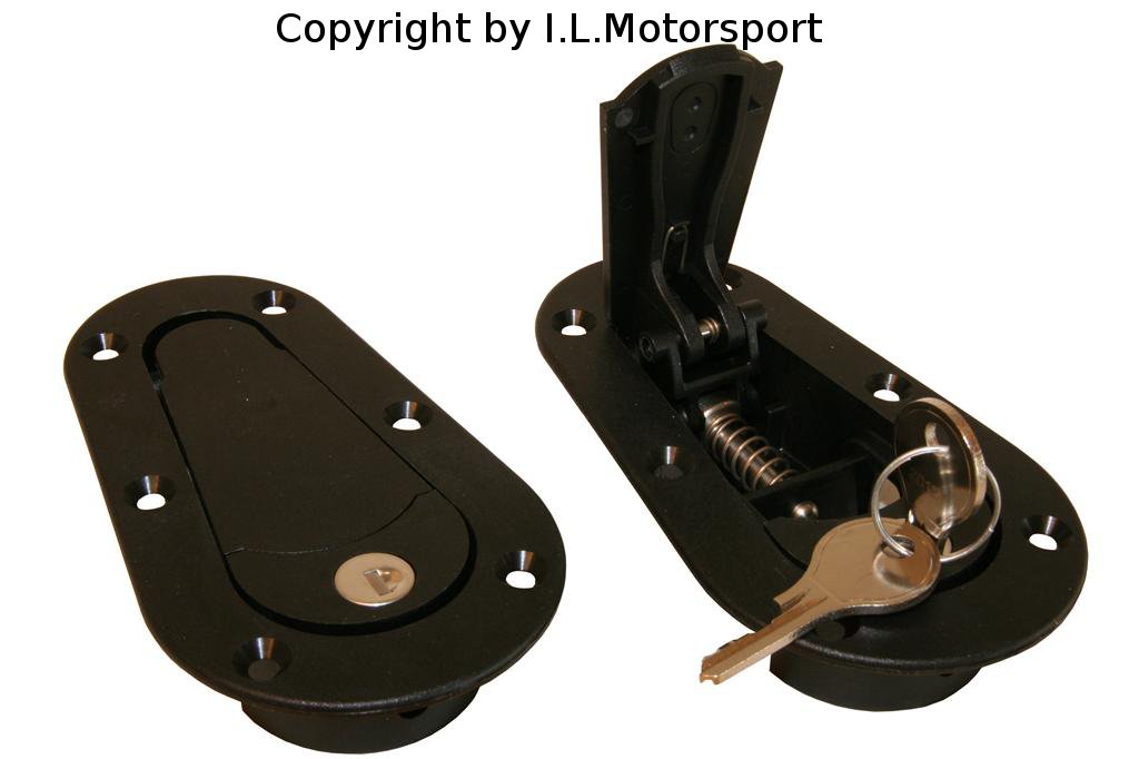 Set universele Racing Plus Flush motorkaphaken/-pins Slot - zwart